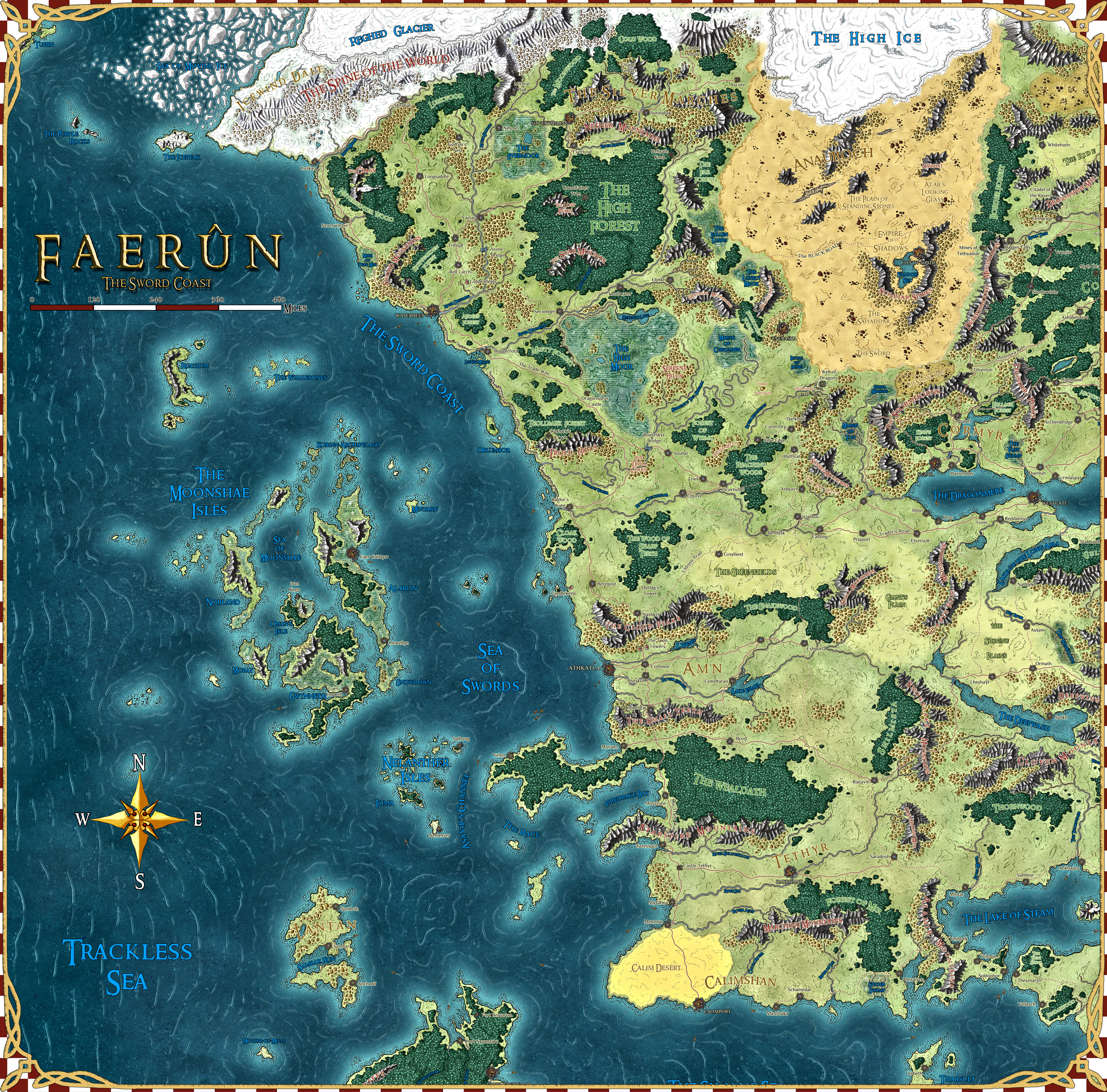 Карта Фаэруна.